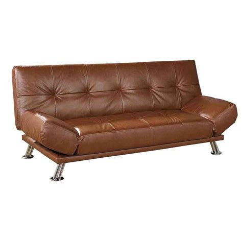 It broken in about a dozen pieces in less than a year. . Brown leather futon